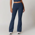 Color: Pearl Grey - Size: XL - Womens Flared Pants High Waist Lifting Hip Fashion Wideleg Trousers Elastic Fitness Yoga Leggingscasual yoga pants flare 250108