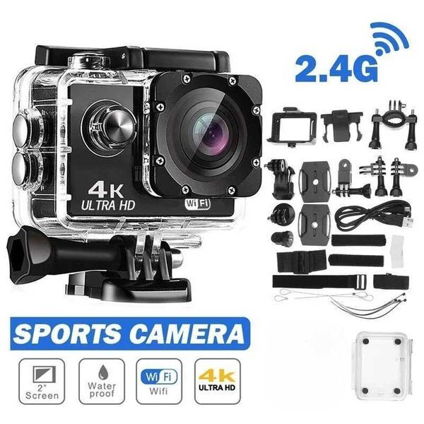 Ultra HD Action Camera 4K/30fps WiFi 2 Inch 170D Underwater Waterproof Helmet Video Recording Sports Cameras Outdoor Camcorders X250210