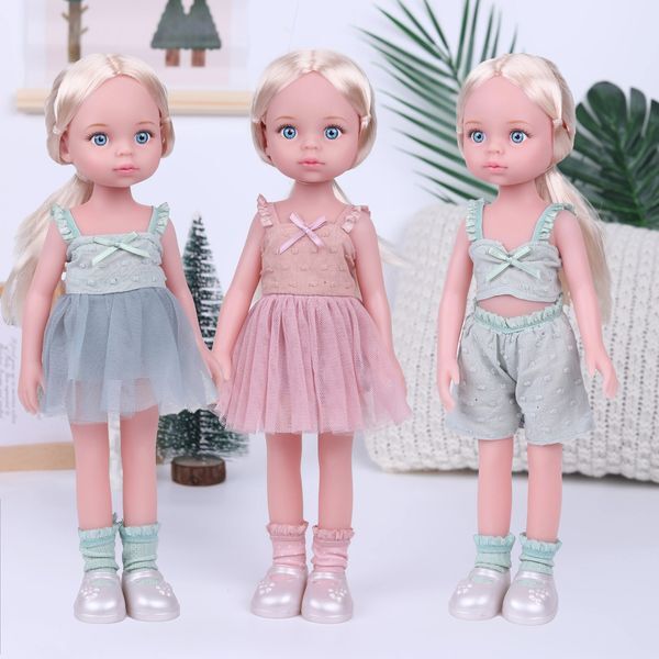 Color: Violet - Size: Whole Doll - 14 Inch Baby Doll Girls ToysChildren Birthday Toys Gifts Collectible Figures 260119