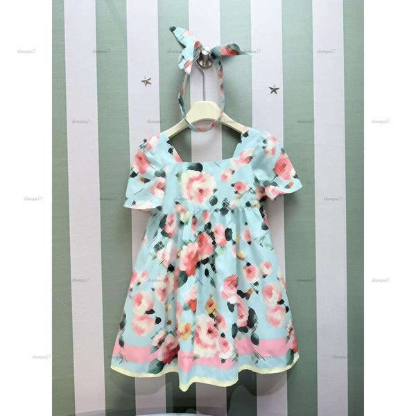 Color: Black - Size: 1-2Years(90cm) - Fashion girls dress U-neck collar Princess dress kids designer clothes Summer U-collar design baby skirt A001X01N178