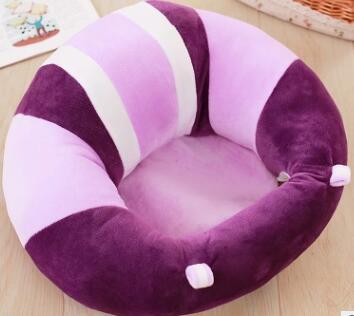 Color: Purple, Size: 45x45 - Infant Safety Seat Child Portable Eating Chair Plush Toy Baby Learning Sitting Sofa Dining Chair Stool
