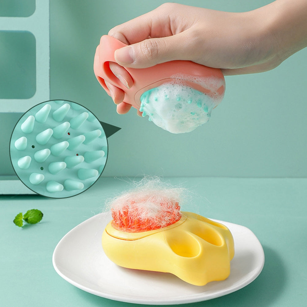 Silicone Pet Bath Brush Massage Comb Cleaning Brush Hair Grooming Comb Pet Supplies For Dogs Cats pink