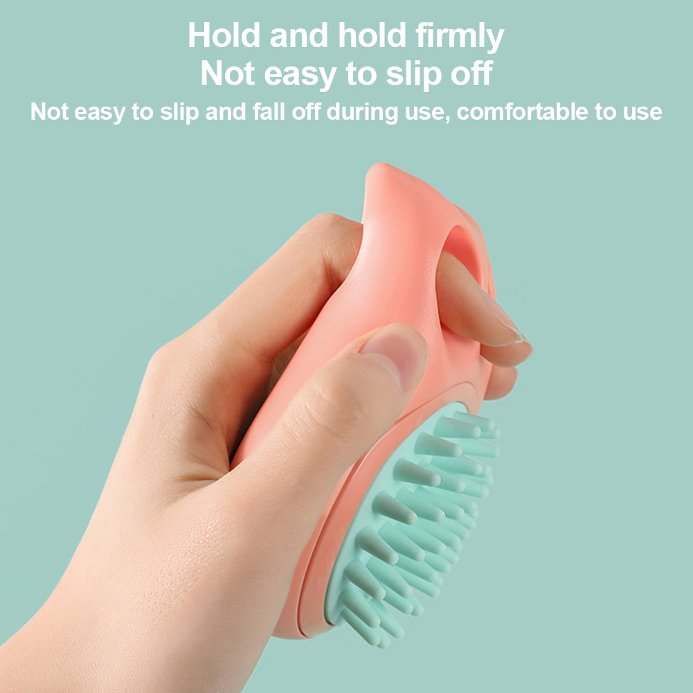 Silicone Pet Bath Brush Massage Comb Cleaning Brush Hair Grooming Comb Pet Supplies For Dogs Cats pink