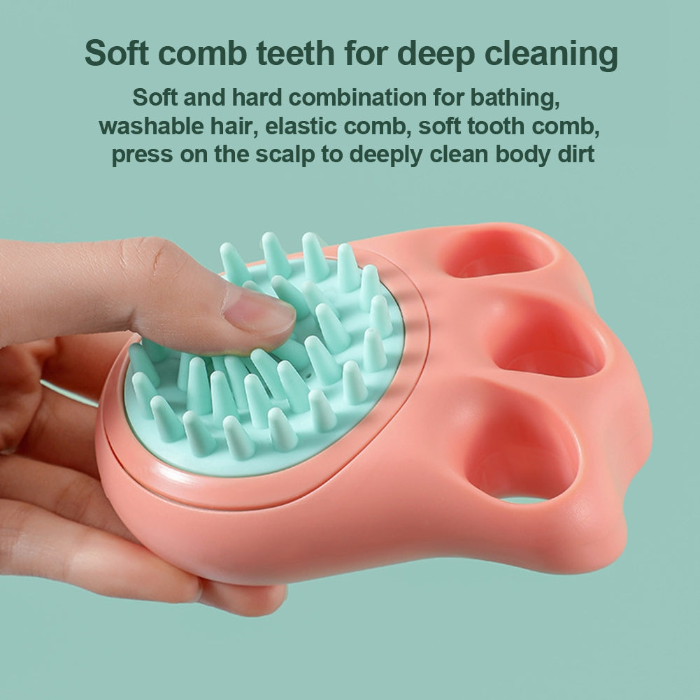 Silicone Pet Bath Brush Massage Comb Cleaning Brush Hair Grooming Comb Pet Supplies For Dogs Cats pink
