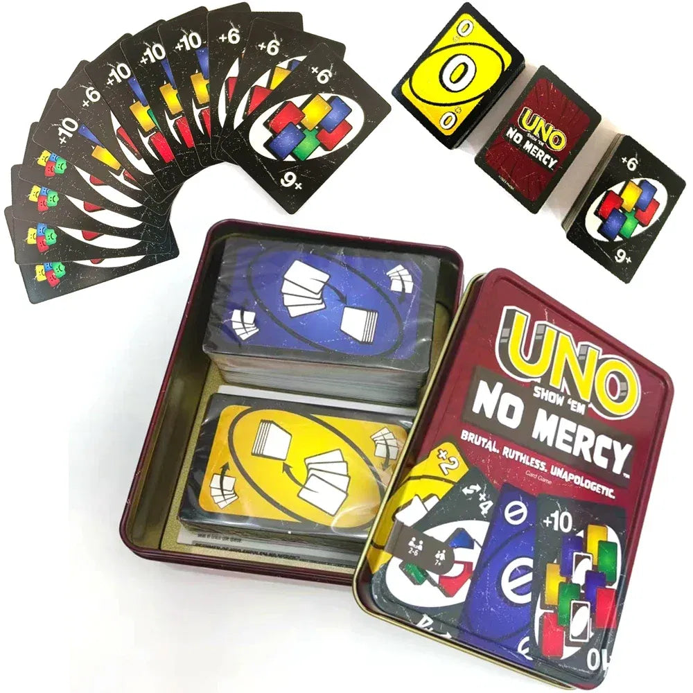 Color: Light Grey - new UNO NO MERCY Matching Card Game Minecraft Dragon Ball Z Multiplayer Family Party Boardgame Funny Friends Entertainment Poker