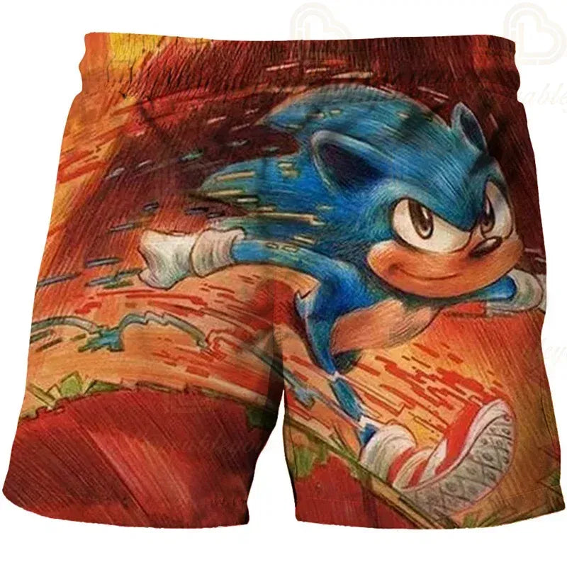 Color: Pink, Kid Size: 6 - New Anime Kids Sonic Shorts Fashion Boys Girls Clothes Harajuku Cute Baby Cartoon Casual Summer Boy Boy Beach Pants