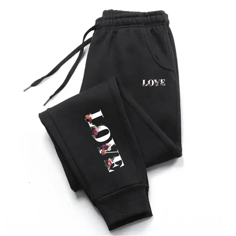 Color: SKY BLUE, Size: XXL - Womens Tracksuit Trousers New LOVE Letter Print Street Luxury Sweatpants Daily Casual Simplicity Versatile Jogging Sport Pants