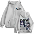 Color: black, Size: L - Ado World Tour 2025 Hibana Zipper Hoodies Men Women Clothing Fashion Harajuku Zip Up Sweatshirts Pullover Jacket Coat Streetwear