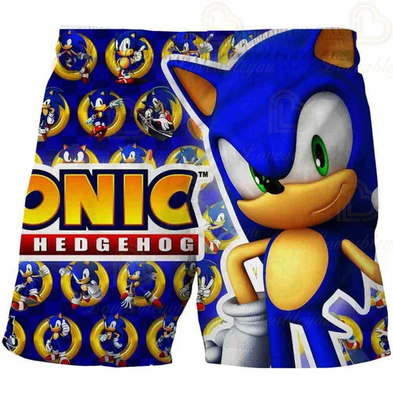 Color: Pink, Kid Size: 6 - New Anime Kids Sonic Shorts Fashion Boys Girls Clothes Harajuku Cute Baby Cartoon Casual Summer Boy Boy Beach Pants