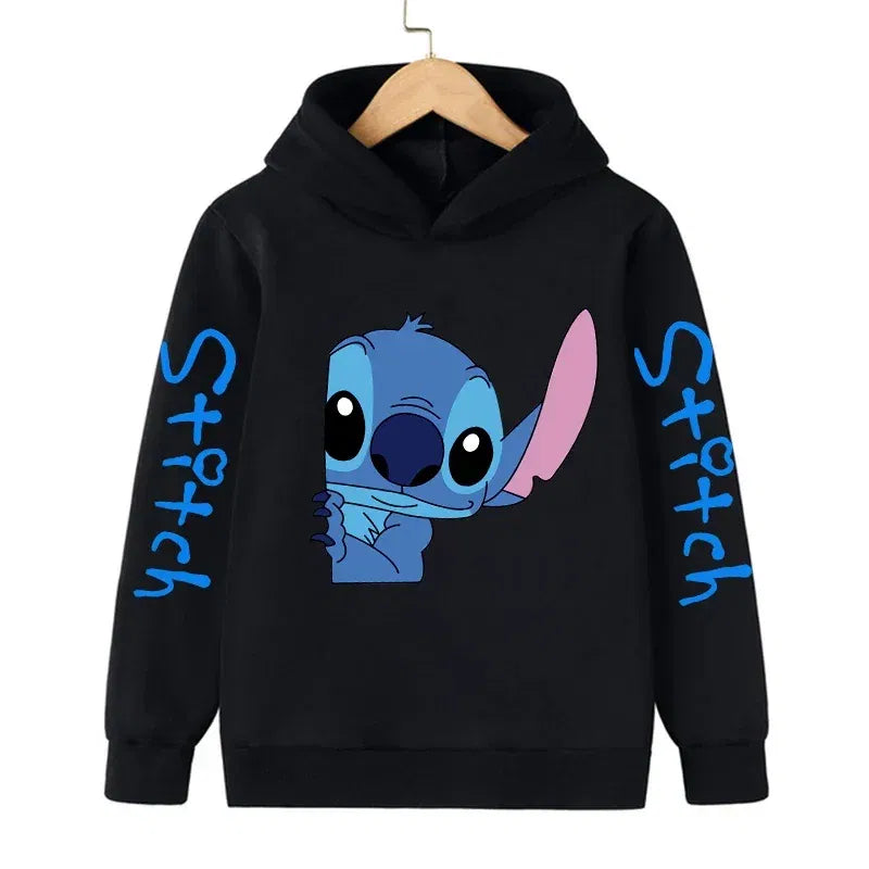 Color: VIOLET/???, Size: >40cm - New in Cool Stitch Hoodie Children Cartoon Clothes Kid Girl Boy Lilo and Stitch Sweatshirt Manga Hoody Baby Casual Top