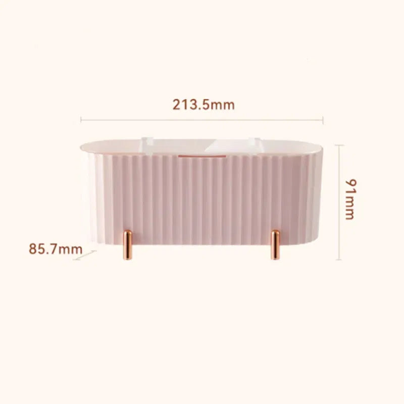 Color: WHITE - Cotton Swab Organizer Holder Cotton Pad Storage Box Transparent Remover Paper Makeup Box With Lid Dustproof Desktop Makeup