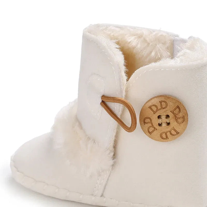 Color: MULTI, Baby Age: 13-18 Months - 2022 Baby Autumn Winter Boots Baby Girl Boys Winter Warm Shoes Solid Fashion Toddler Fuzzy Balls First Walkers Kid Shoes 0-18M