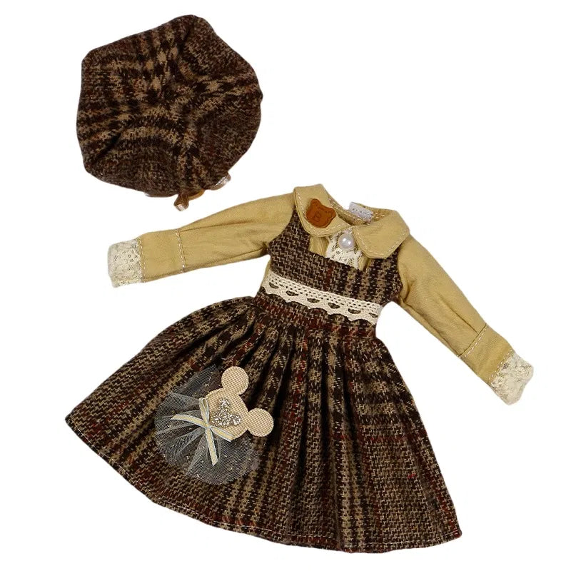 Color: SKY BLUE - 30CM BJD Doll Clothes Girl Dress Up Makeup DIY Toys  Accessories Dress Princess Doll House Set Children Humanoid Doll Girl Gifts