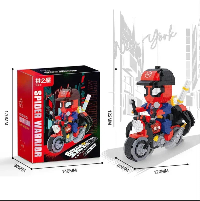 Color: Red, Size: M - Batman Micro Building Blocks Figure DC Superman Motorcycle Super Heroes 3D Puzzle Model Movie Mini Bricks Toys For Kids Gifts