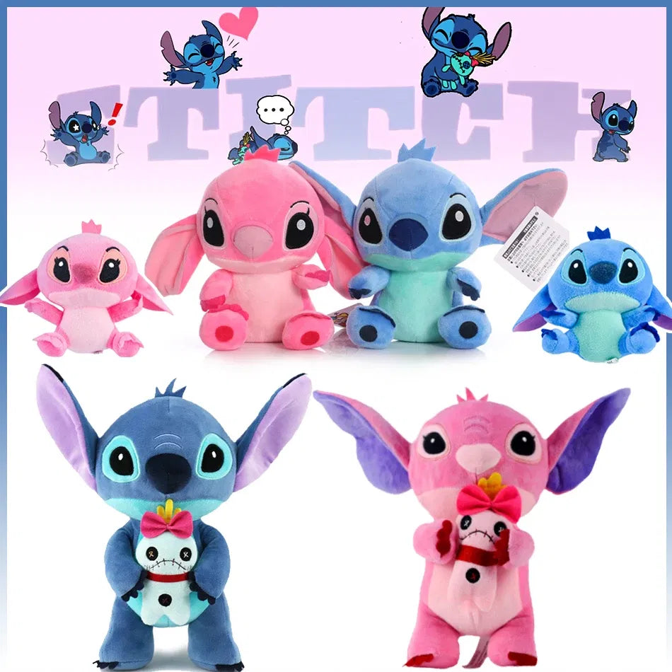 Color: GRAY - 12cm 20cm 25cm Stitch Stuffed Plush Models Cartoon Stuffed Plush Dolls Anime Plush Baby Toys Kawaii Kids Birthday Gift