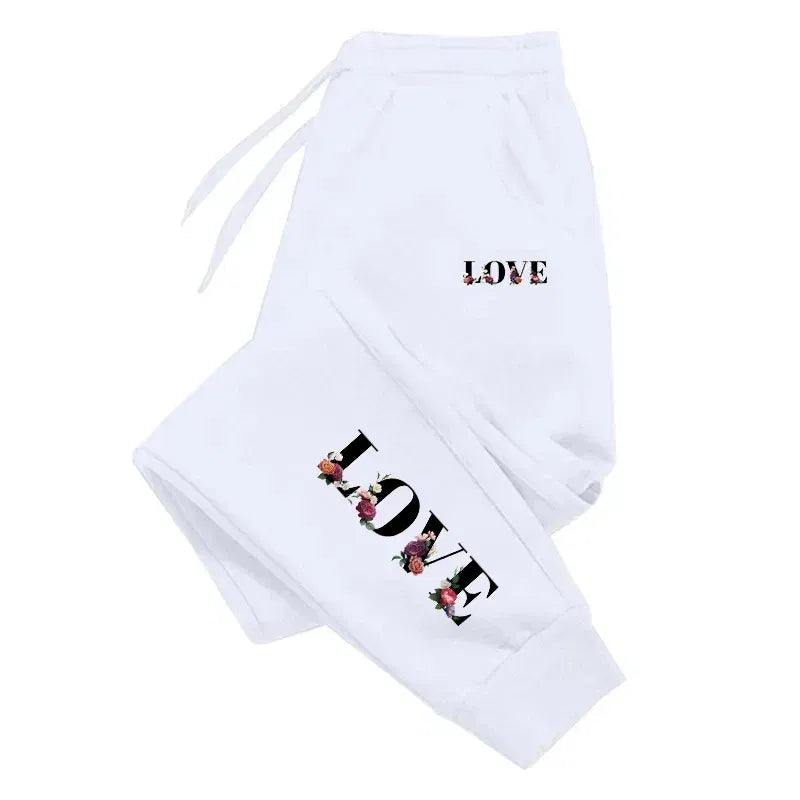 Color: SKY BLUE, Size: XXL - Womens Tracksuit Trousers New LOVE Letter Print Street Luxury Sweatpants Daily Casual Simplicity Versatile Jogging Sport Pants