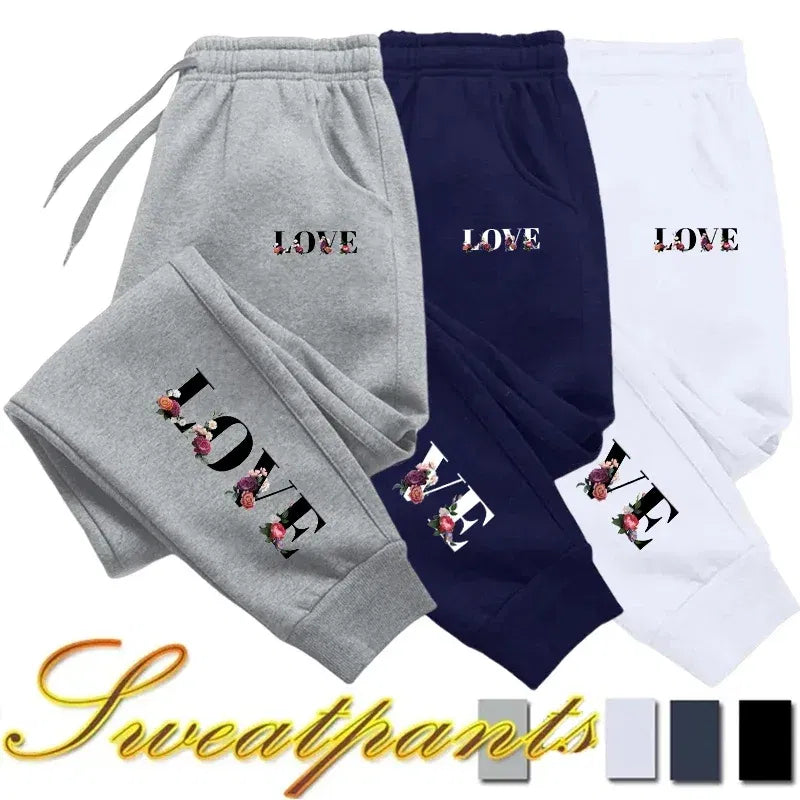 Color: SKY BLUE, Size: XXL - Womens Tracksuit Trousers New LOVE Letter Print Street Luxury Sweatpants Daily Casual Simplicity Versatile Jogging Sport Pants