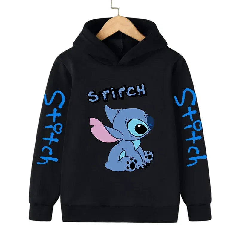 Color: VIOLET/???, Size: >40cm - New in Cool Stitch Hoodie Children Cartoon Clothes Kid Girl Boy Lilo and Stitch Sweatshirt Manga Hoody Baby Casual Top