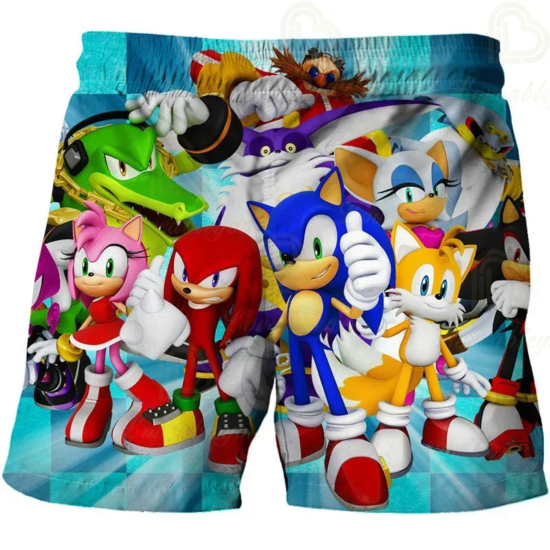 Color: Pink, Kid Size: 6 - New Anime Kids Sonic Shorts Fashion Boys Girls Clothes Harajuku Cute Baby Cartoon Casual Summer Boy Boy Beach Pants