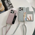 Material: ABS, Color: SKY BLUE - Zipper Wallet Makeup Mirror Crossbody Lanyard Case For iPhone 16 15 14 Pro Max 13 12 11 XR XS 7 8 Plus Card Slot Leather Cover